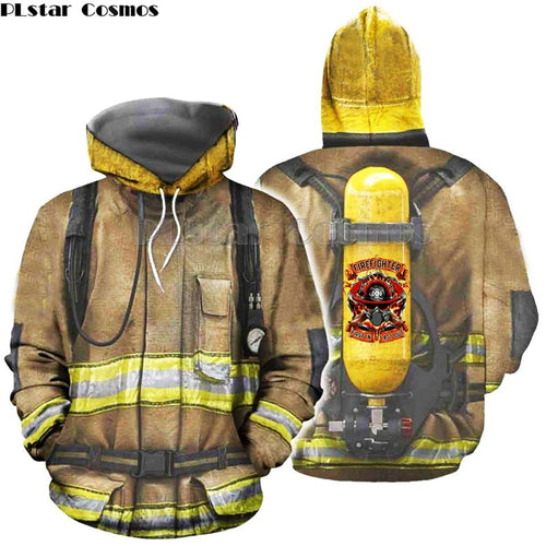 Family matching Outfits monther Kids clothes Firefighter Suit 3D Print Hoodies Fireman son daughter t shirts/Sweatshirt/Jacket 2