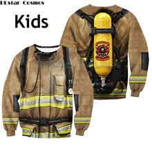 Load image into Gallery viewer, Family matching Outfits monther Kids clothes Firefighter Suit 3D Print Hoodies Fireman son daughter t shirts/Sweatshirt/Jacket 2