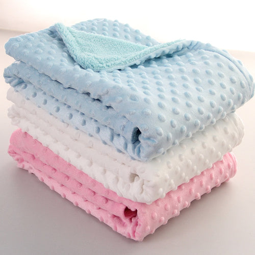 Baby Blanket & Swaddling Newborn Thermal Soft Fleece Blanket Solid Bedding Set Cotton Quilt